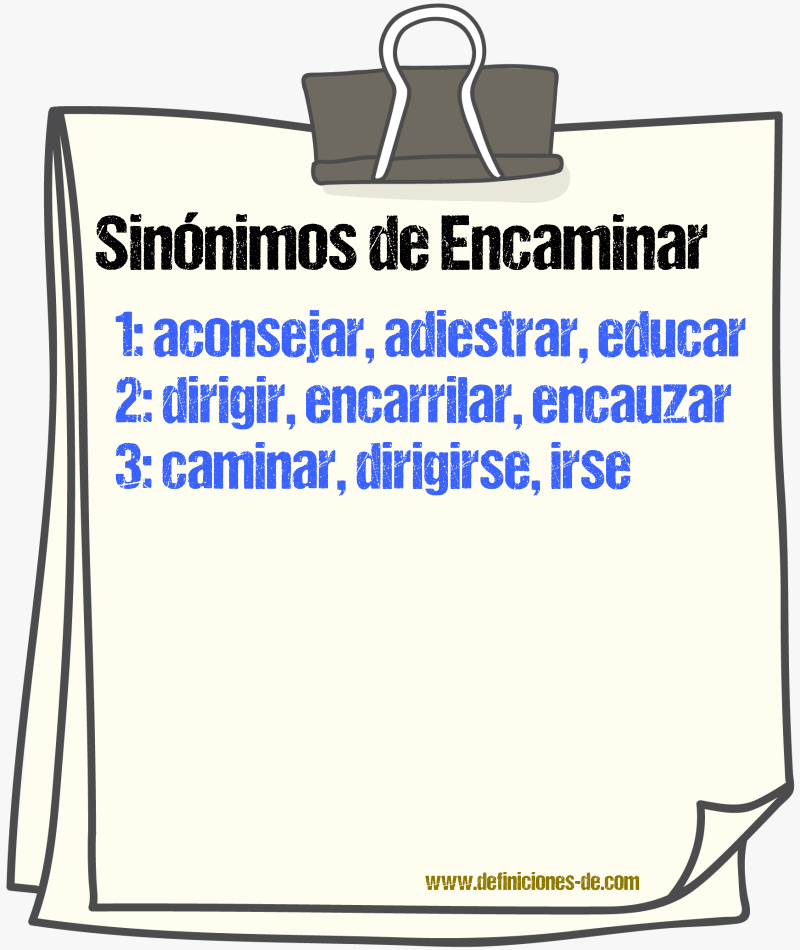 Sinnimos de encaminar