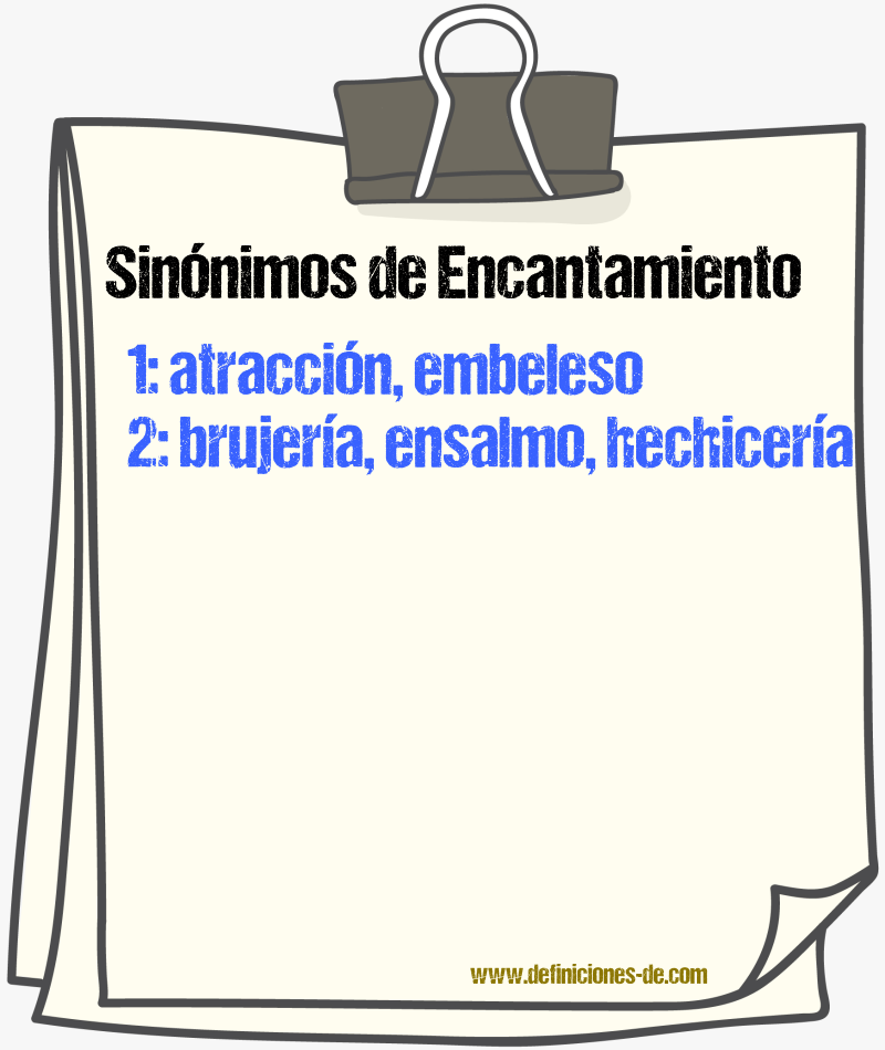 Sinnimos de encantamiento