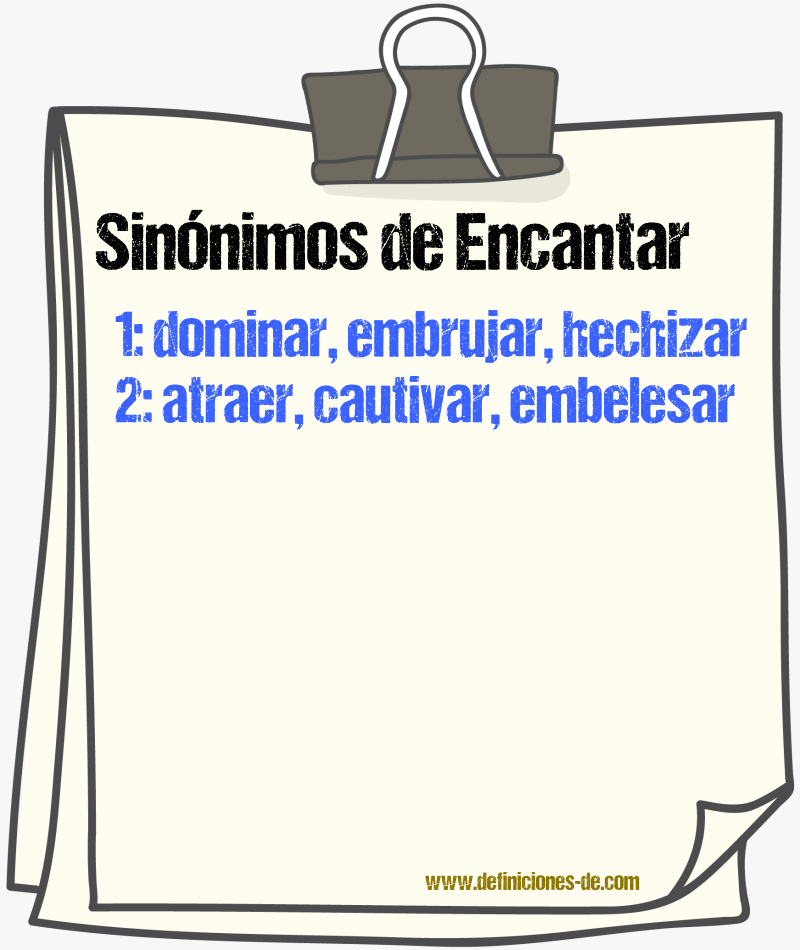 Sinnimos de encantar