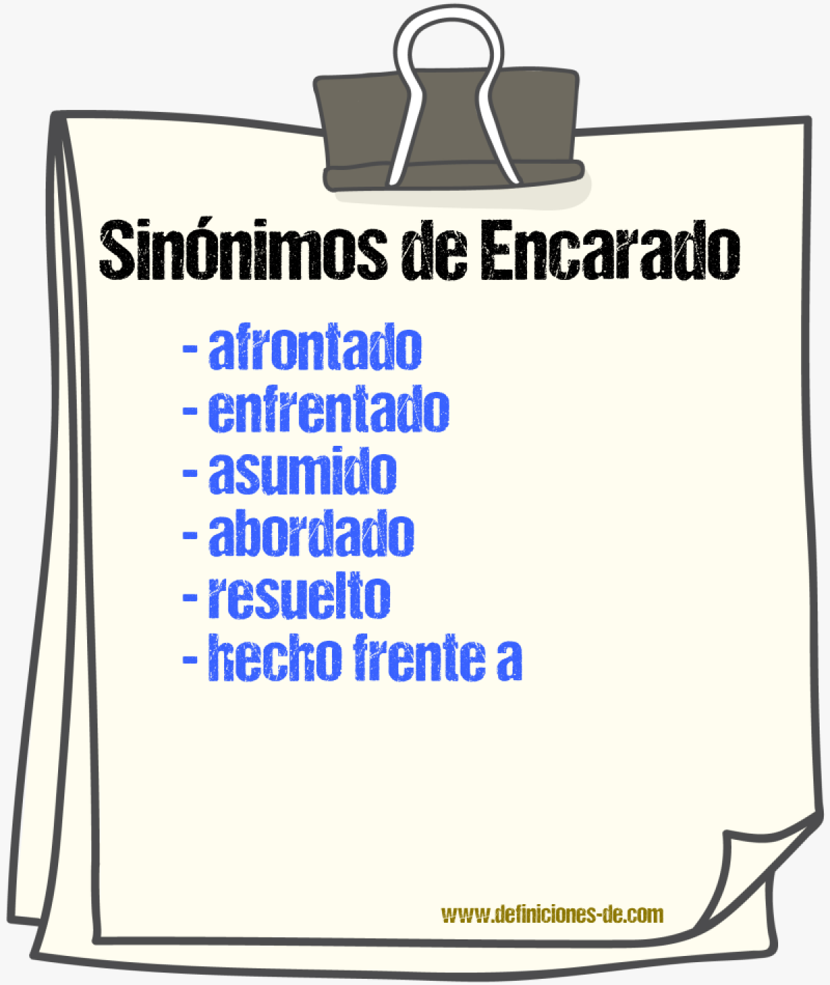 Sinónimos de encarado