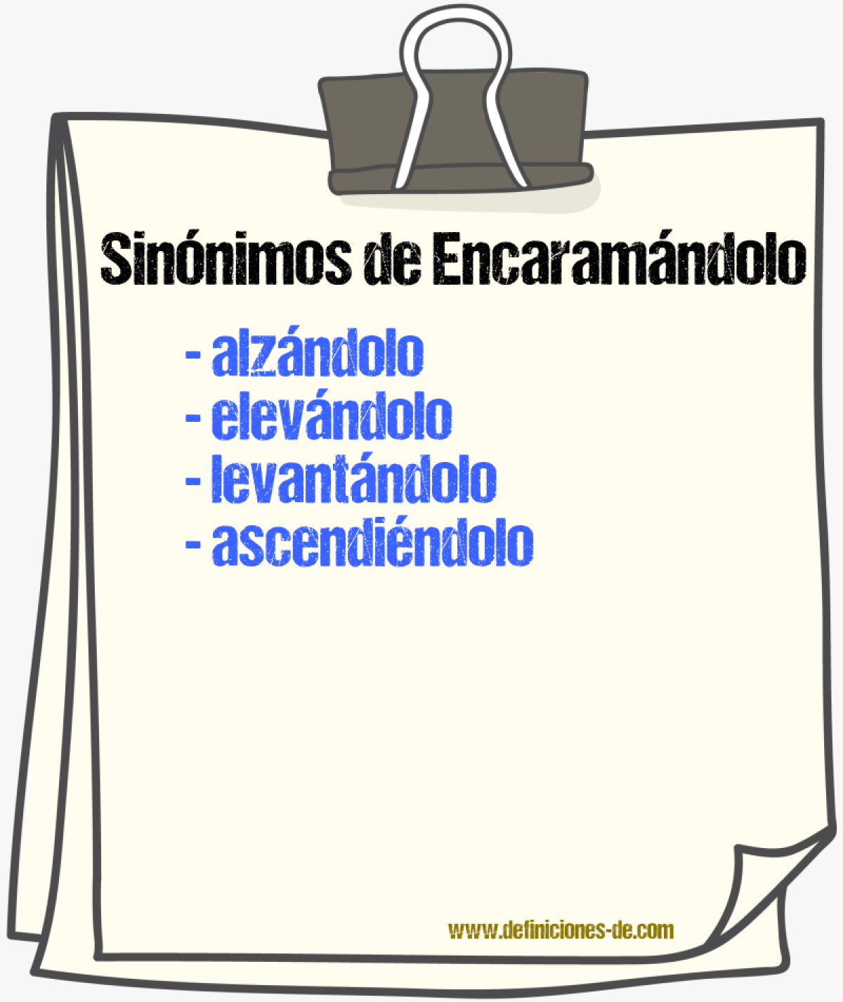 Sinónimos de encaramándolo