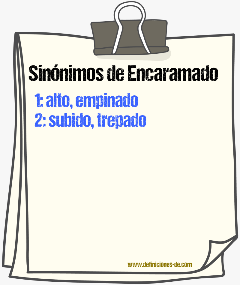 Sinnimos de encaramado