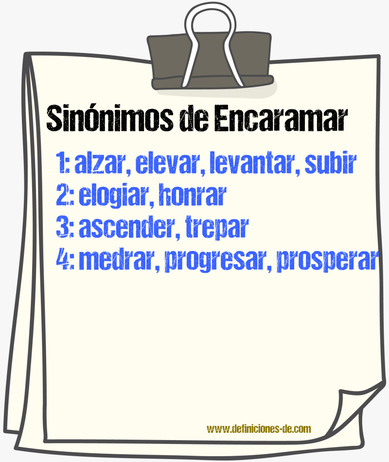 Sinnimos de encaramar