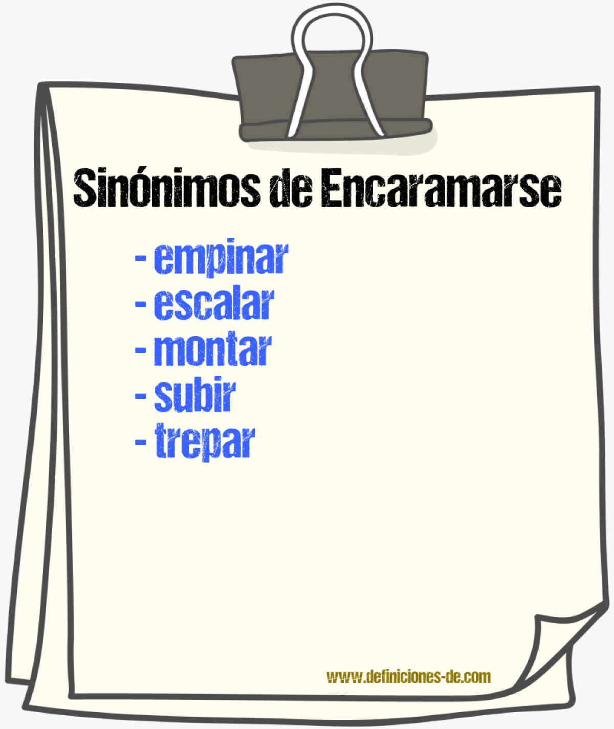 Sinnimos de encaramarse