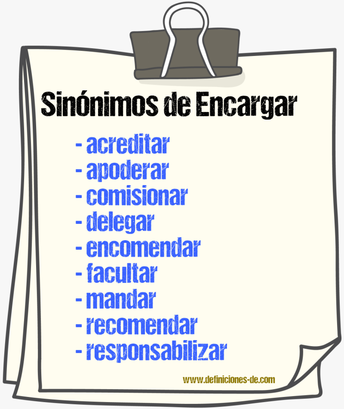 Sinnimos de encargar