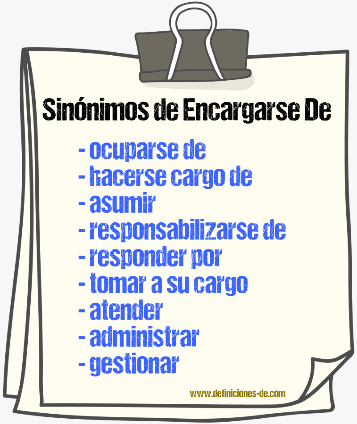 Sinónimos de encargarse de