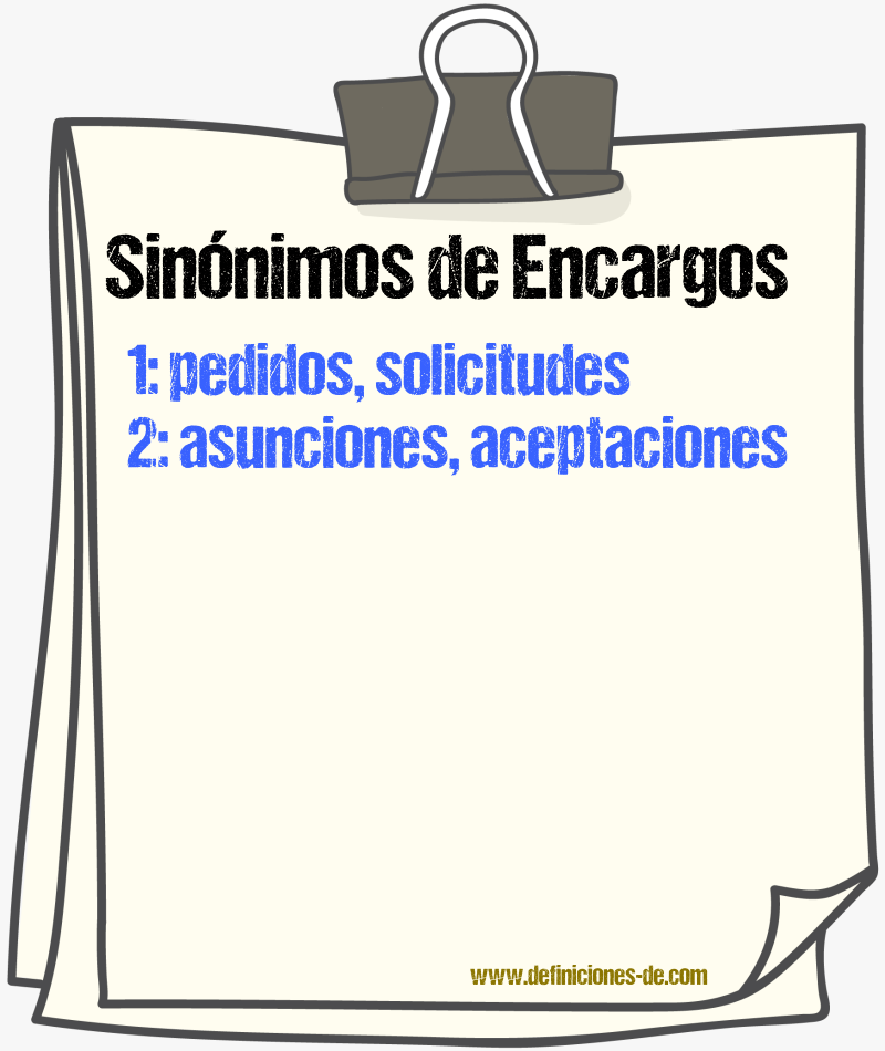 Sinónimos de encargos