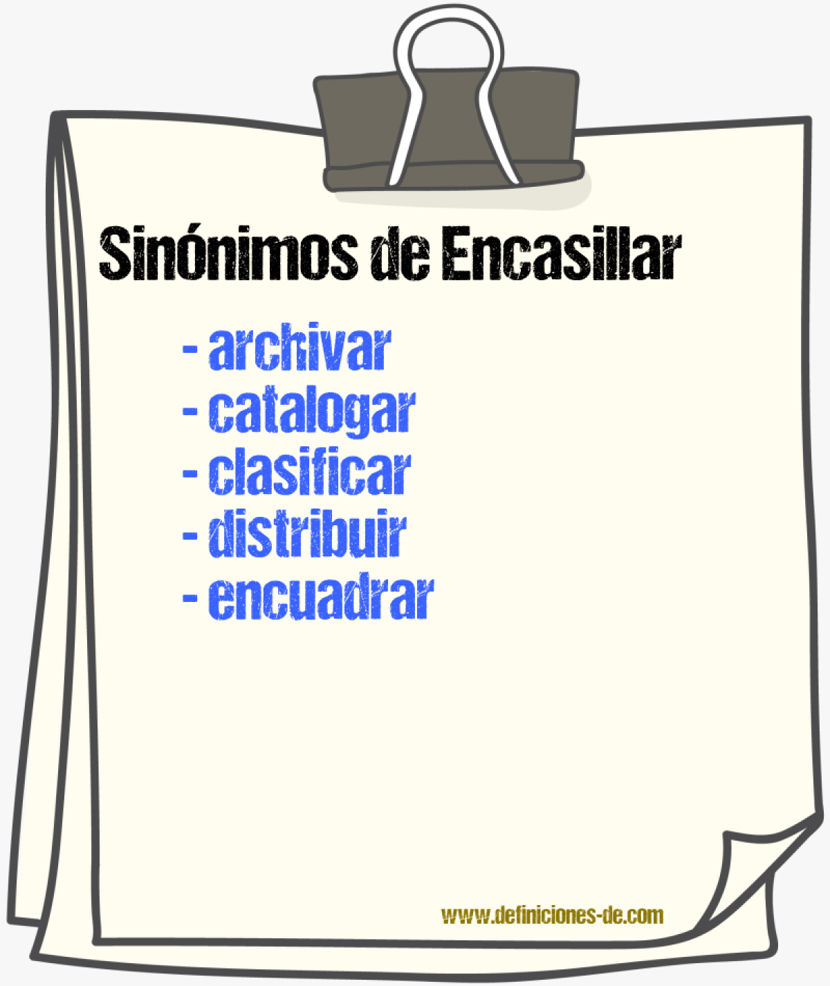 Sinnimos de encasillar