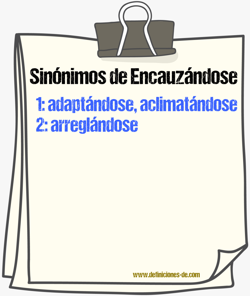 Sinónimos de encauzándose