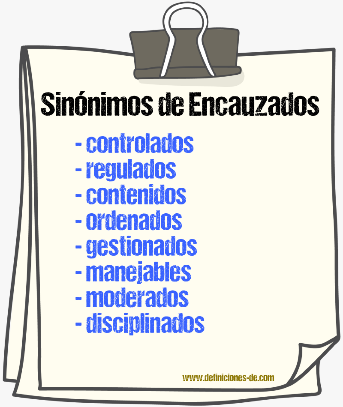 Sinónimos de encauzados