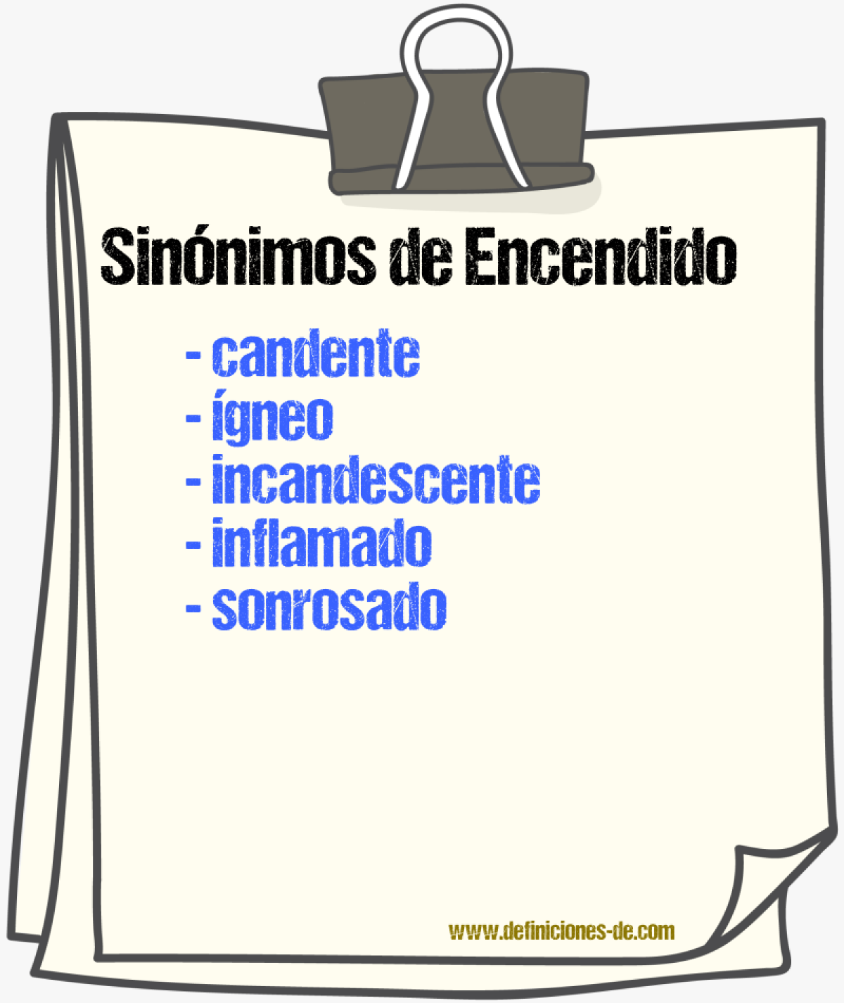 Sinnimos de encendido