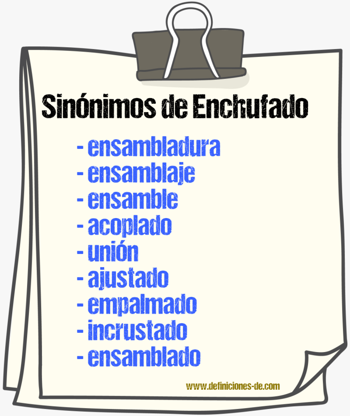 Sinnimos de enchufado