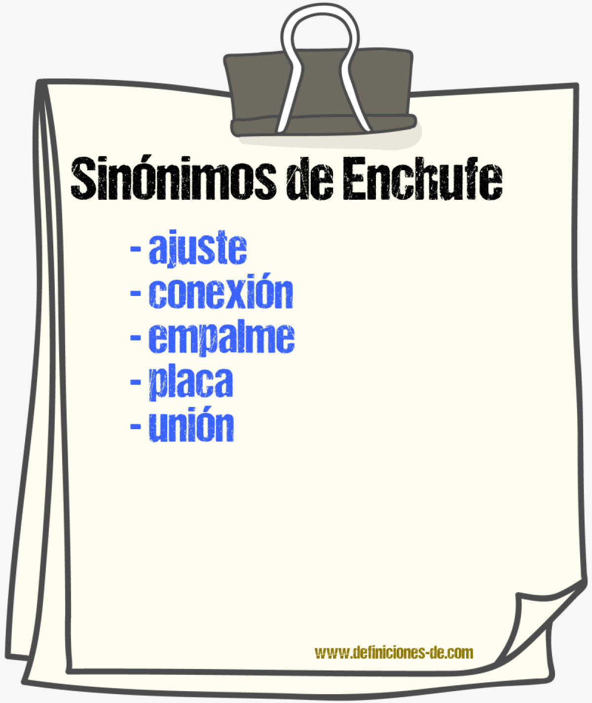 Sinnimos de enchufe