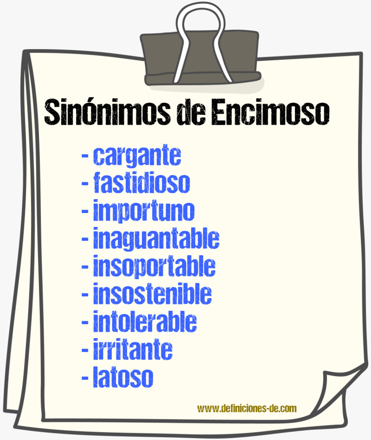 Sinnimos de encimoso