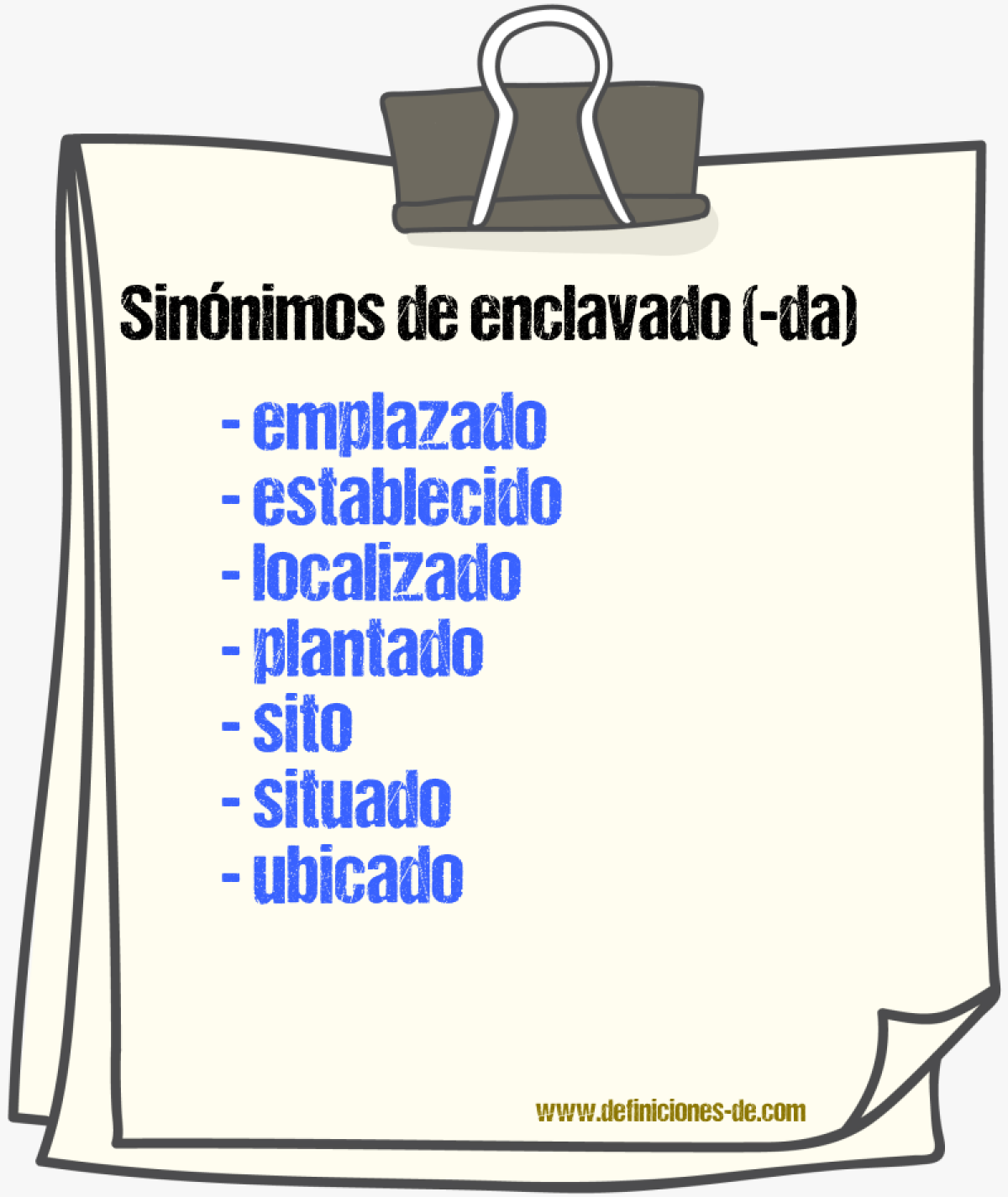 Sinnimos de enclavado