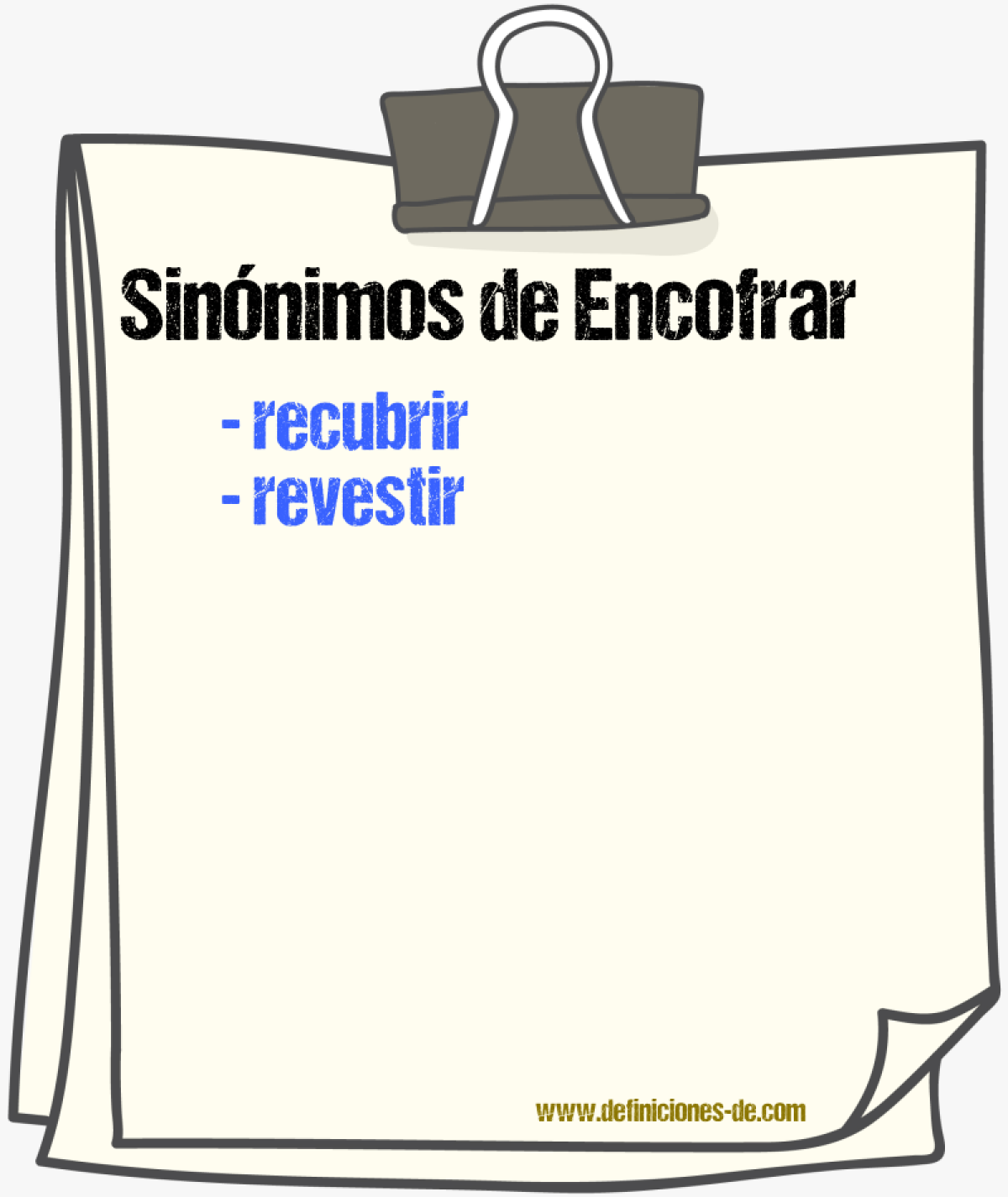 Sinnimos de encofrar