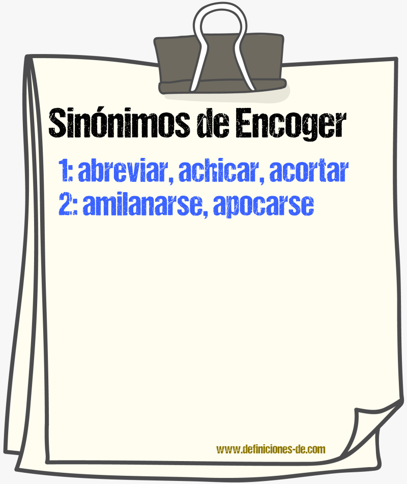 Sinnimos de encoger