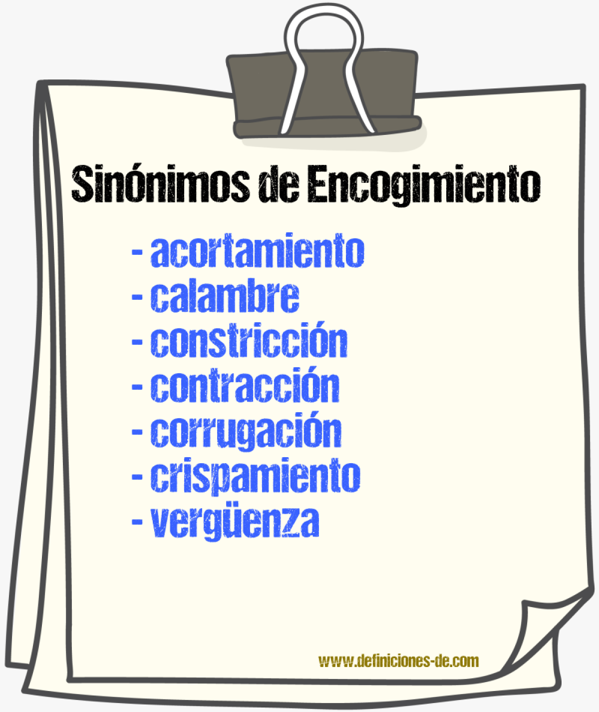 Sinnimos de encogimiento