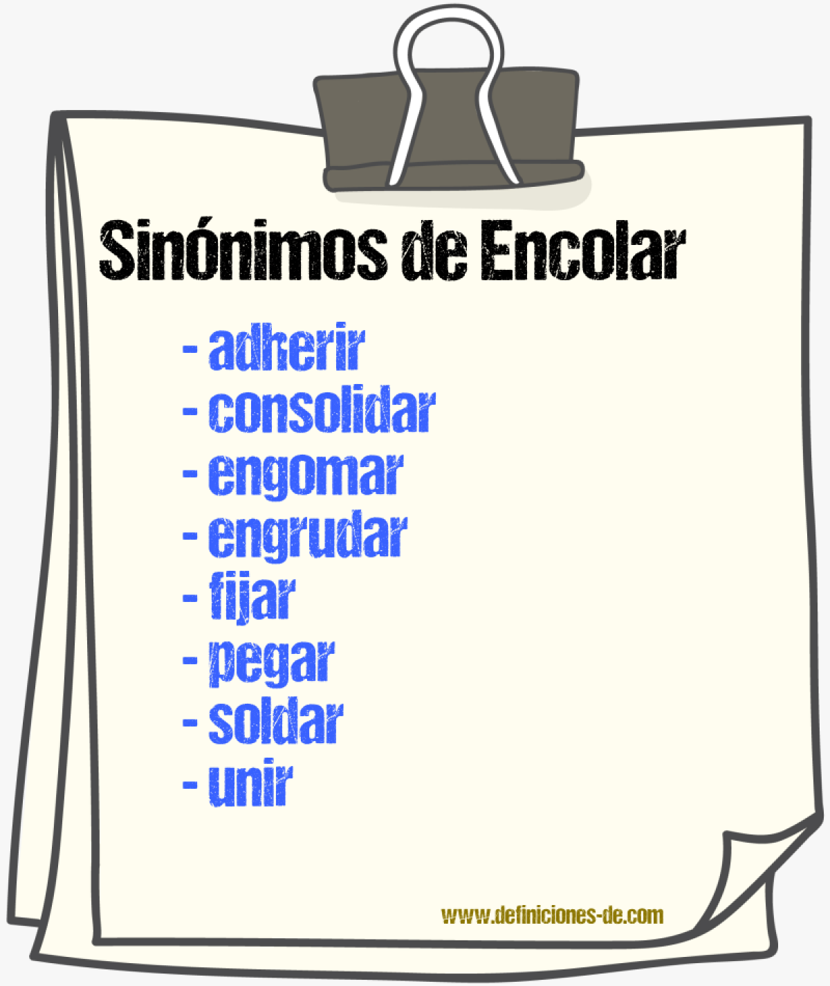 Sinnimos de encolar