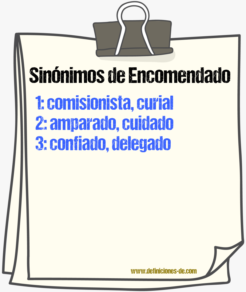 Sinnimos de encomendado