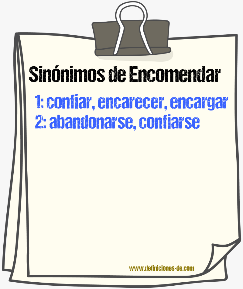 Sinnimos de encomendar