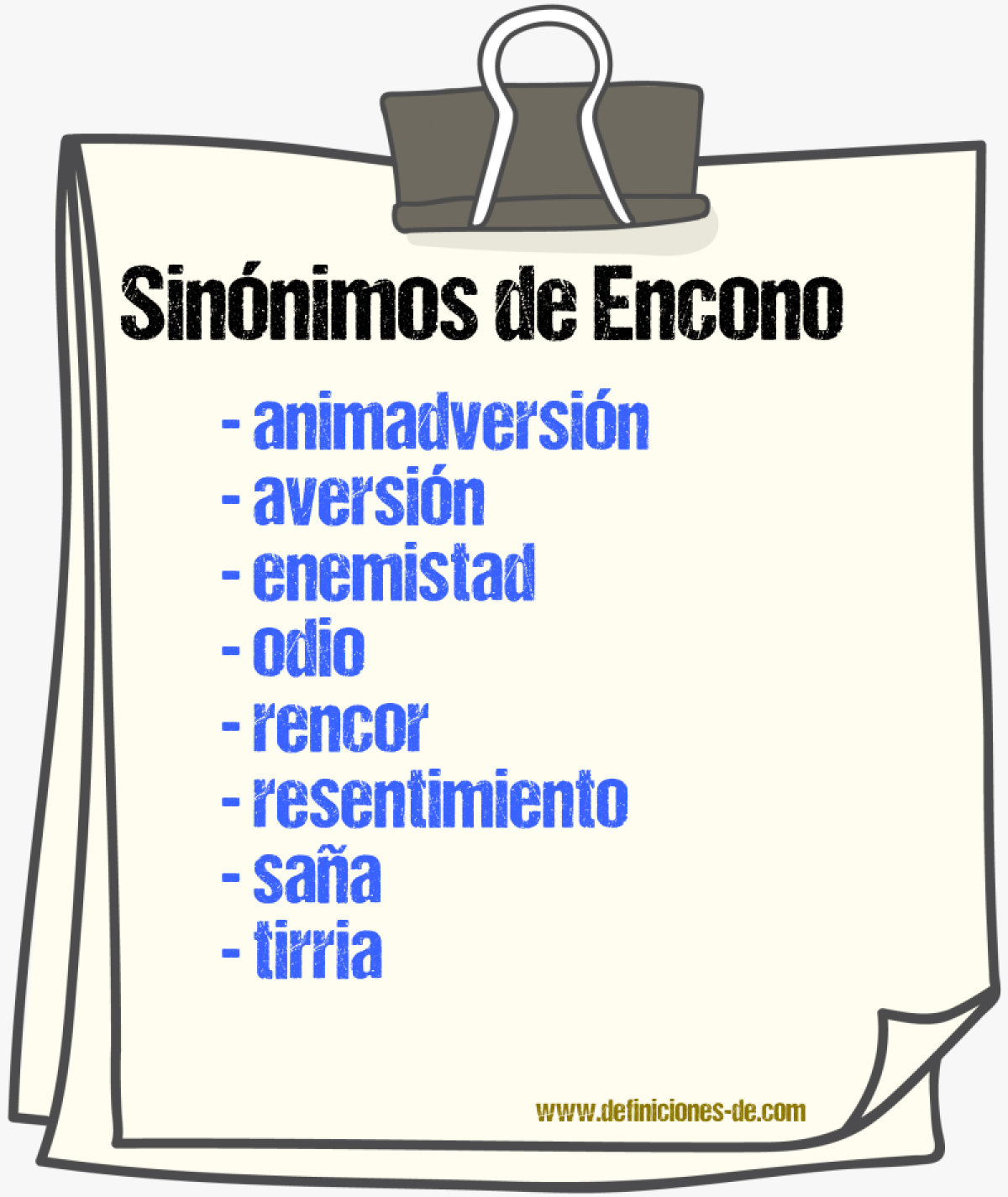 Sinnimos de encono