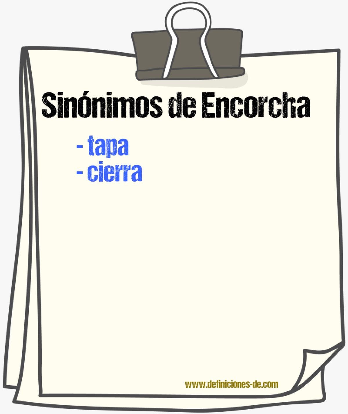 Sinónimos de encorcha