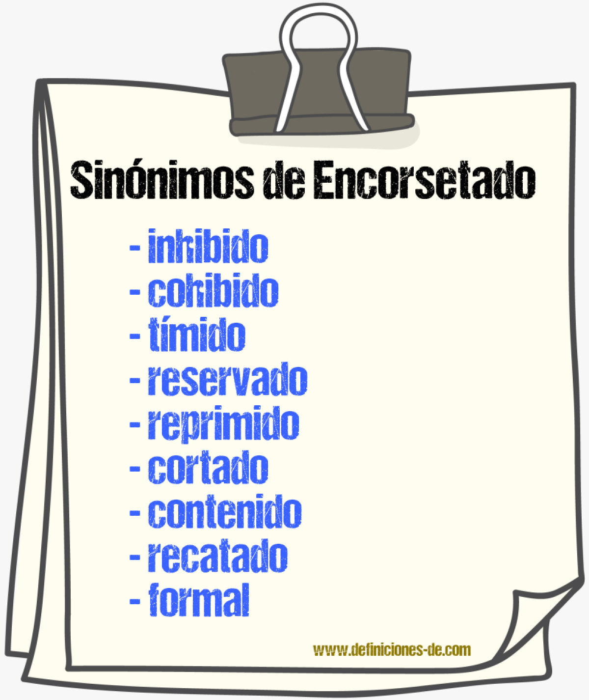 Sinónimos de encorsetado