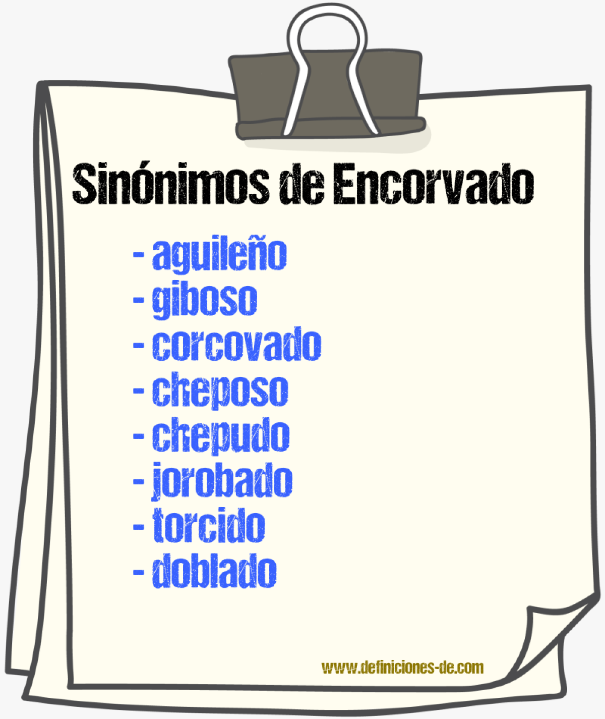 Sinnimos de encorvado