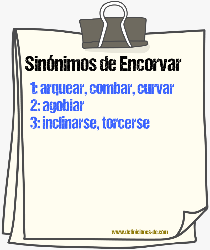 Sinnimos de encorvar