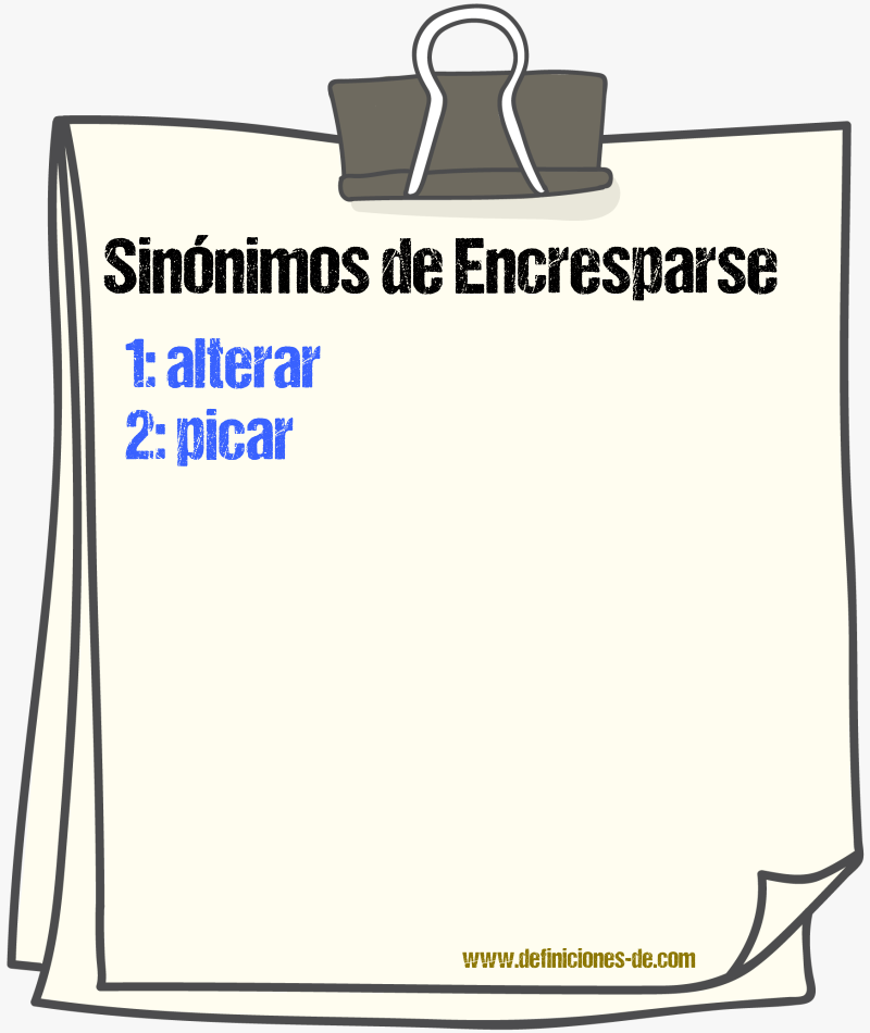 Sinnimos de encresparse