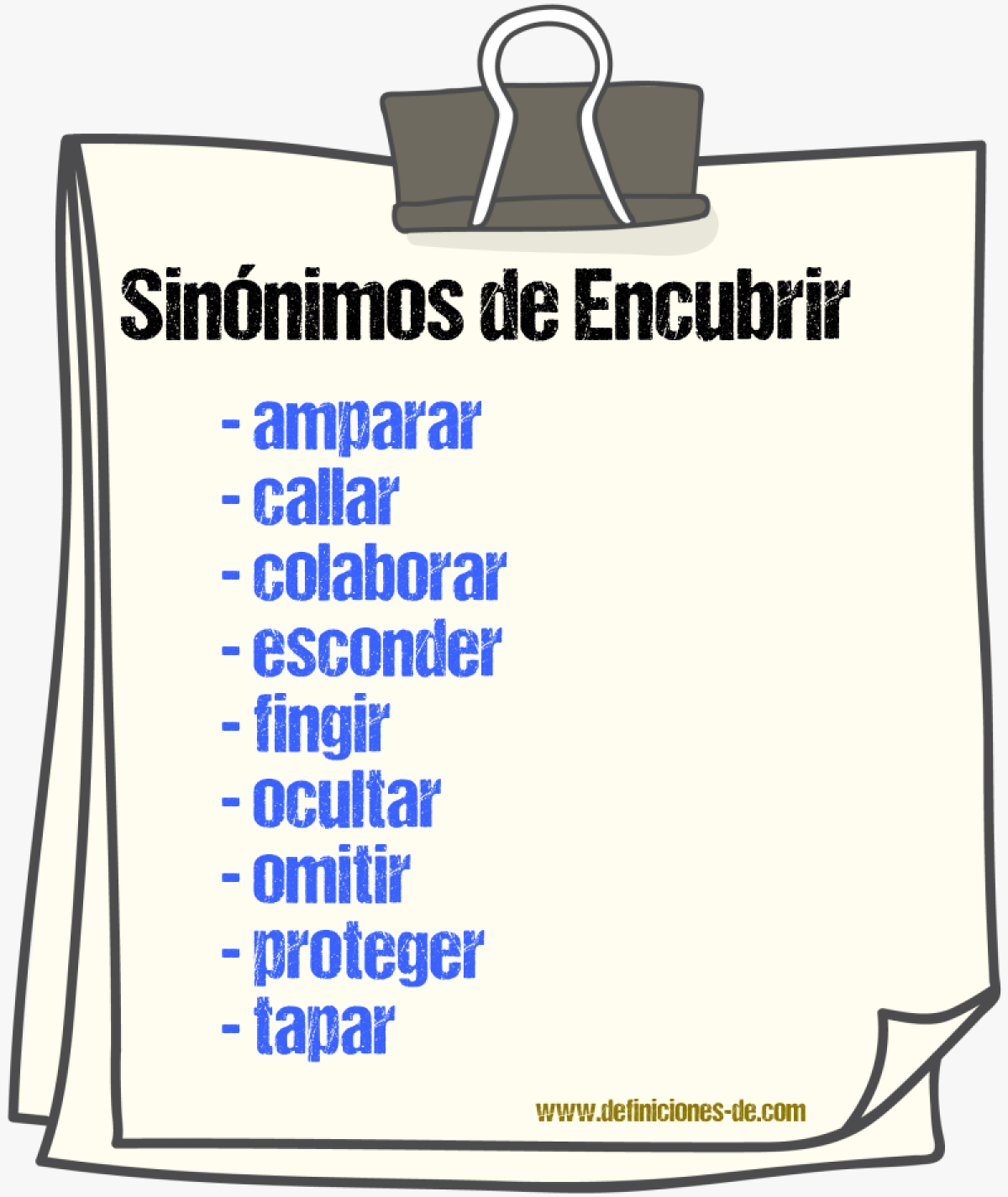 Sinnimos de encubrir