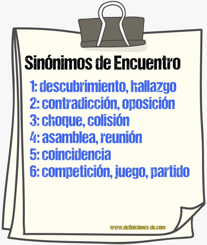 Sinnimos de encuentro