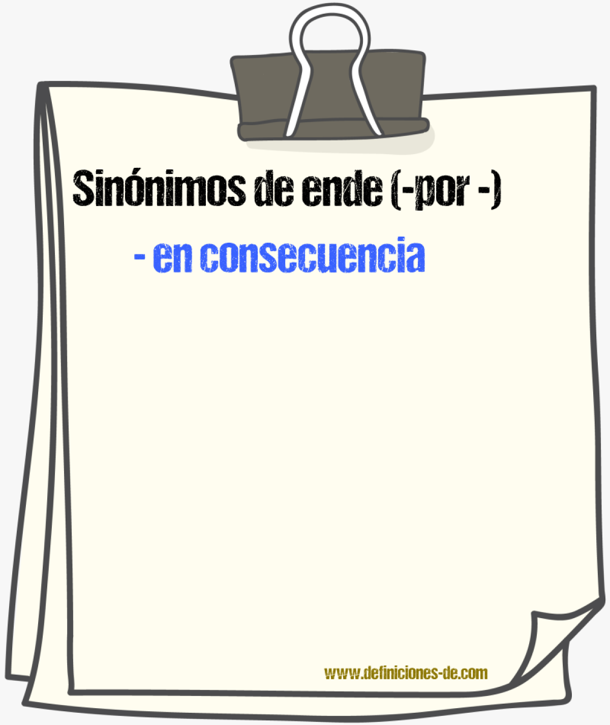 Sinnimos de ende