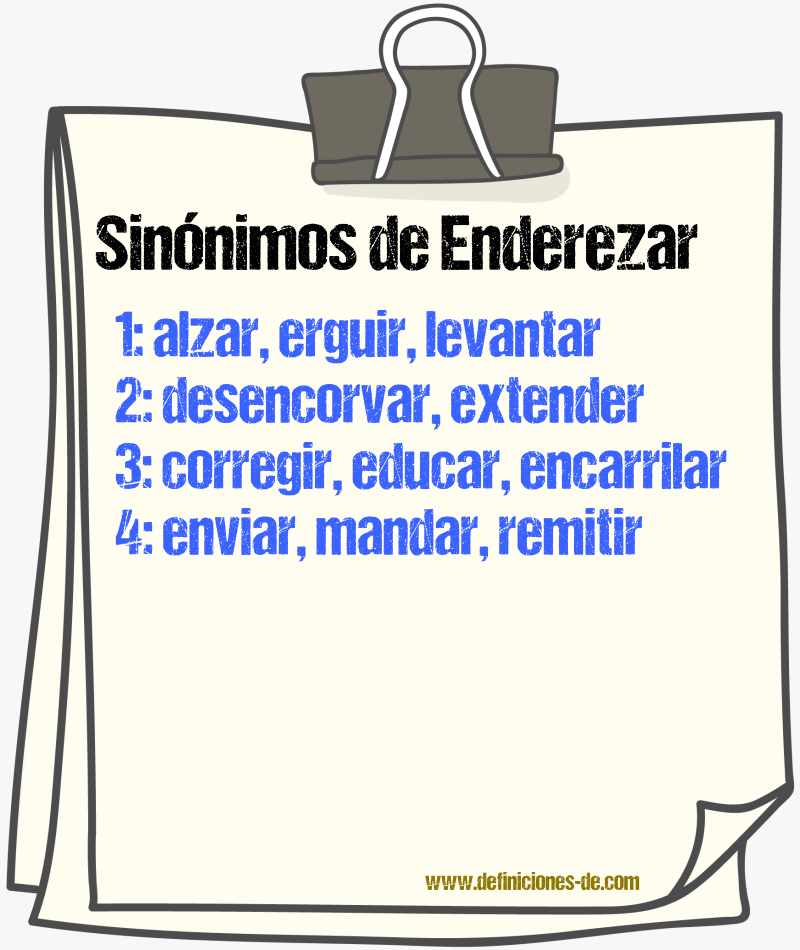 Sinnimos de enderezar