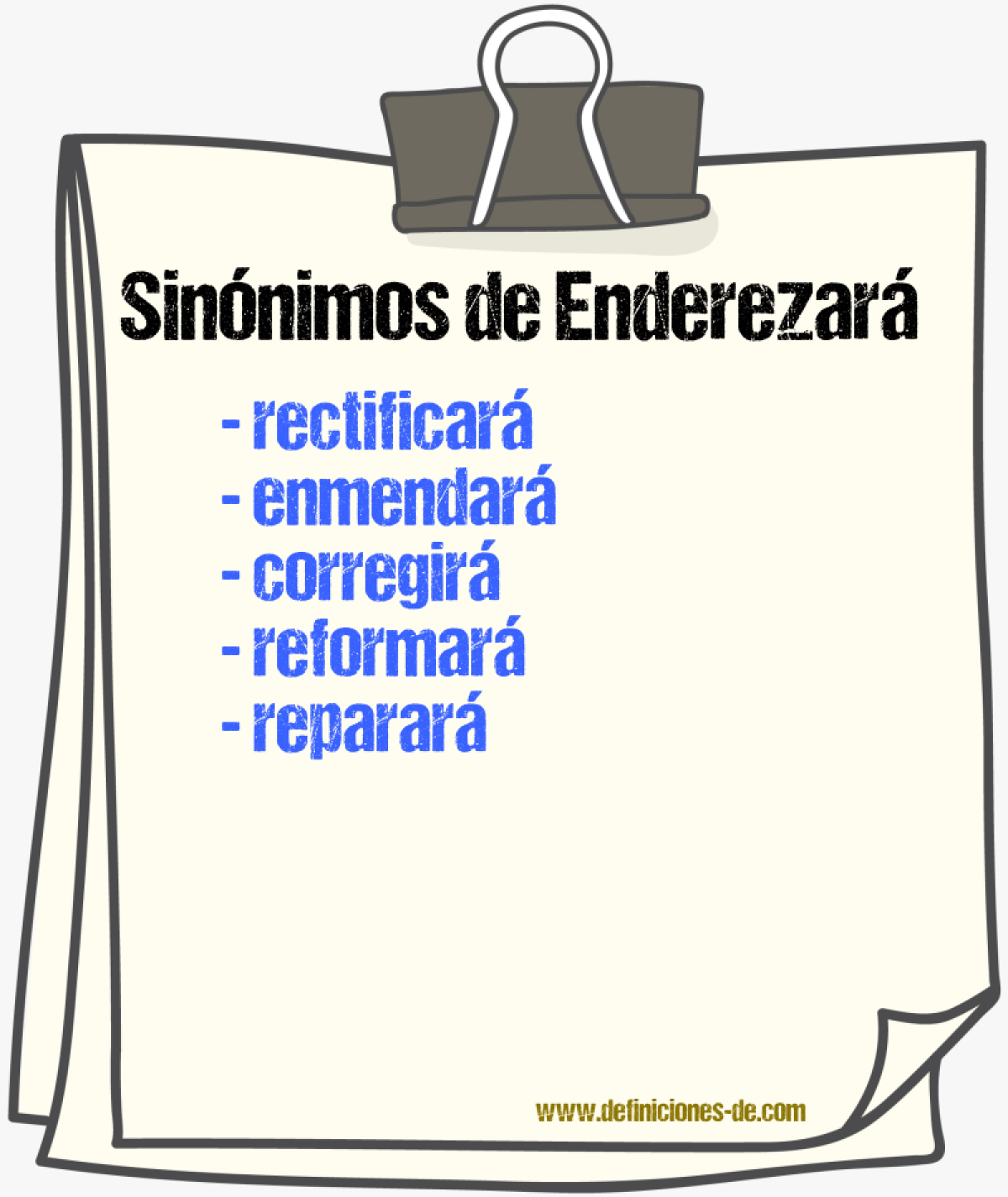 Sinónimos de enderezará