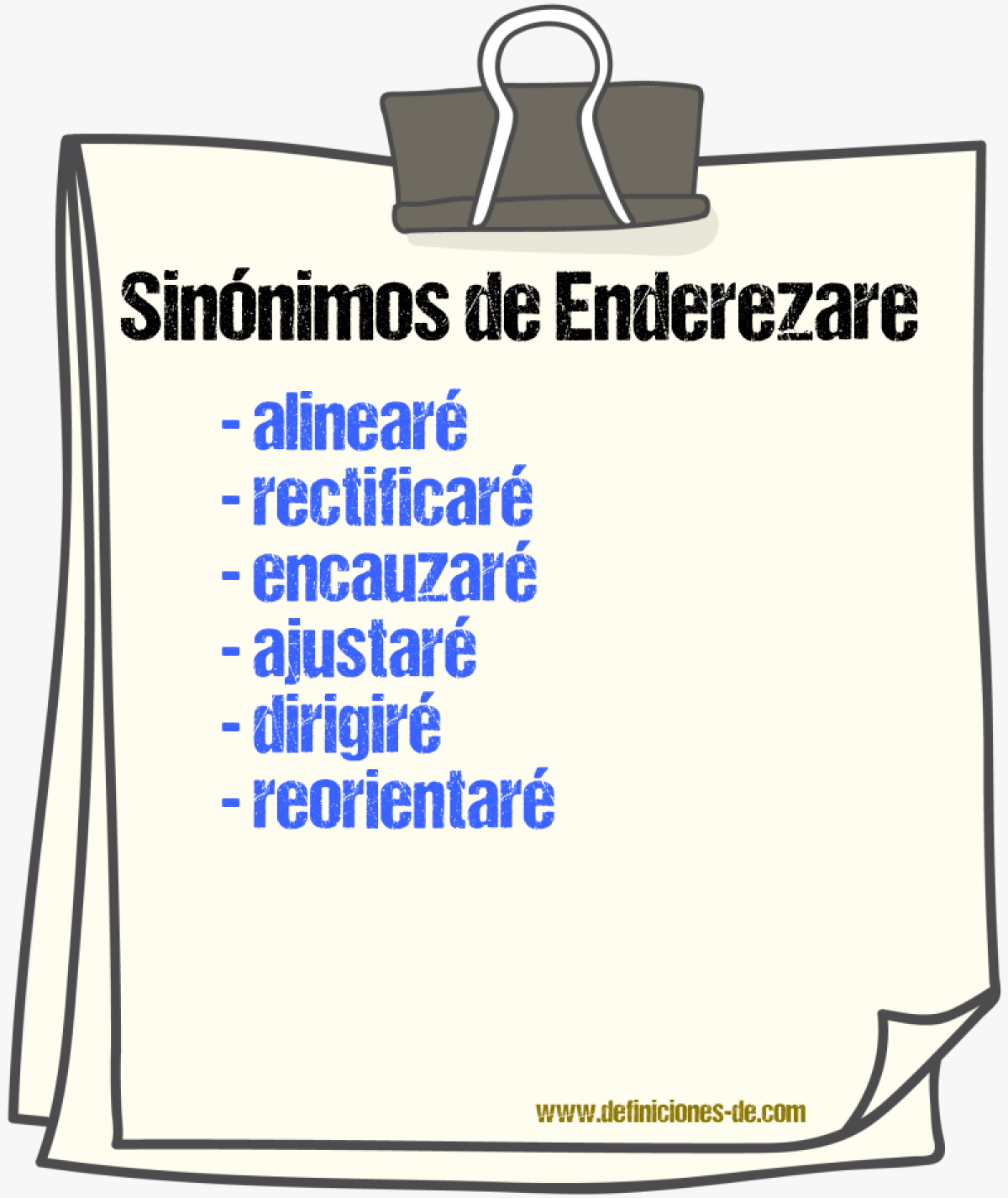 Sinónimos de enderezare