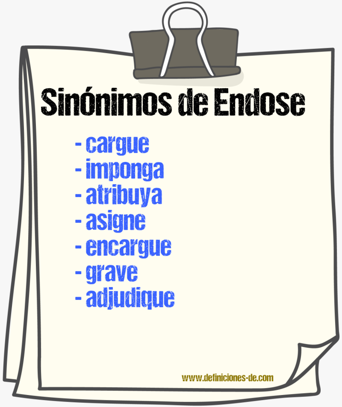Sinónimos de endose