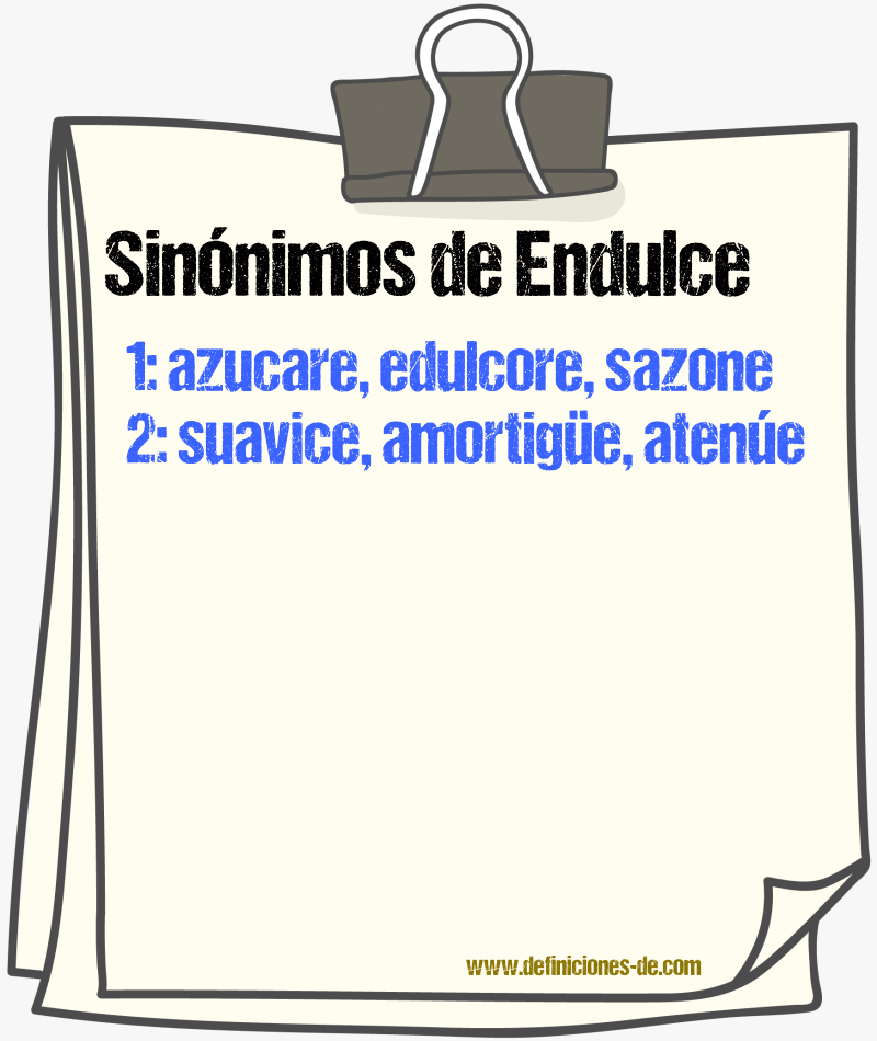 Sinónimos de endulce