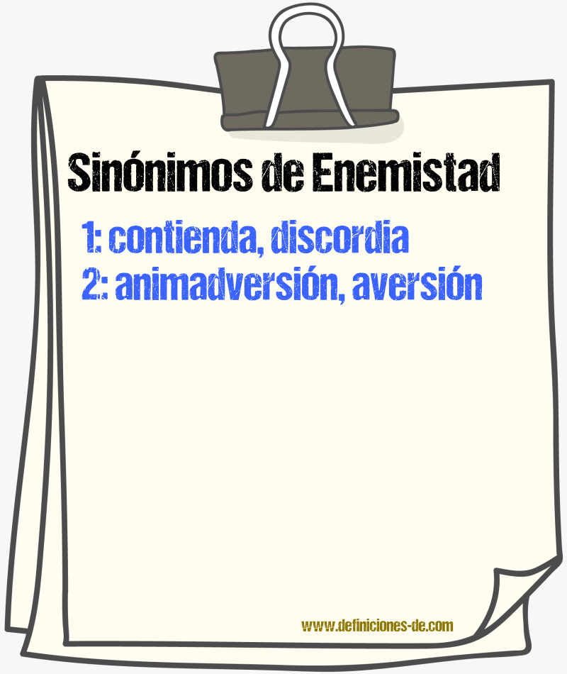 Sinnimos de enemistad