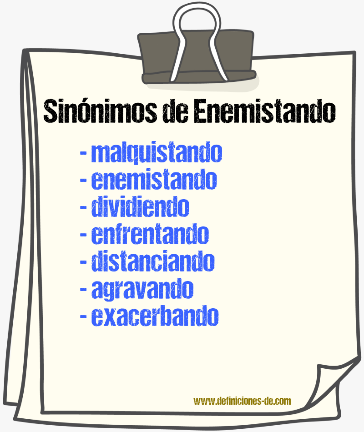 Sinónimos de enemistando