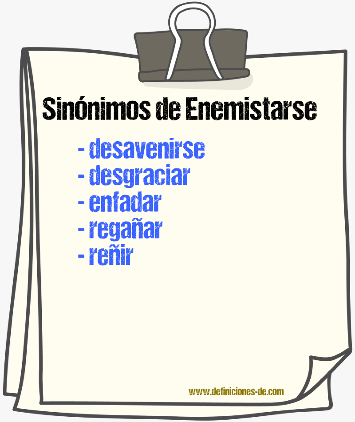 Sinnimos de enemistarse