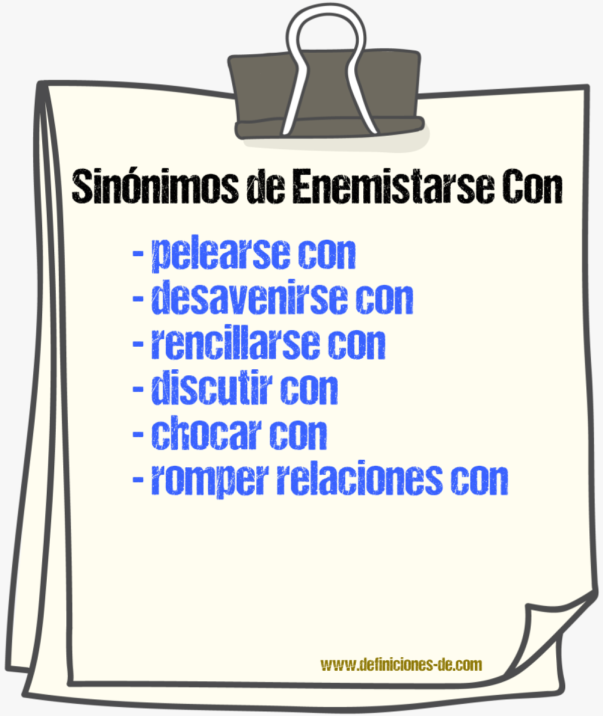 Sinónimos de enemistarse con