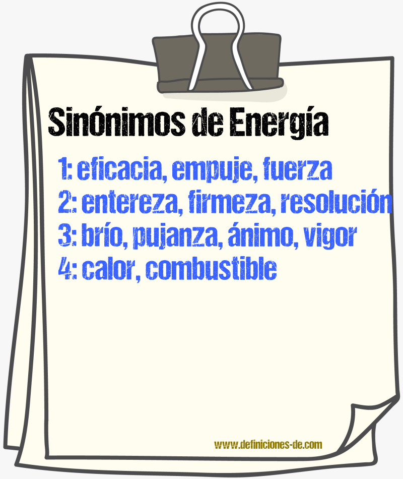 Sinnimos de energa