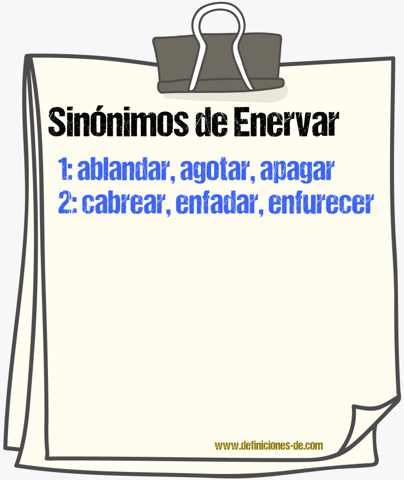 Sinnimos de enervar