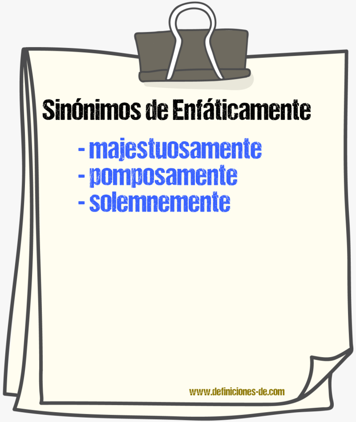 Sinnimos de enfticamente