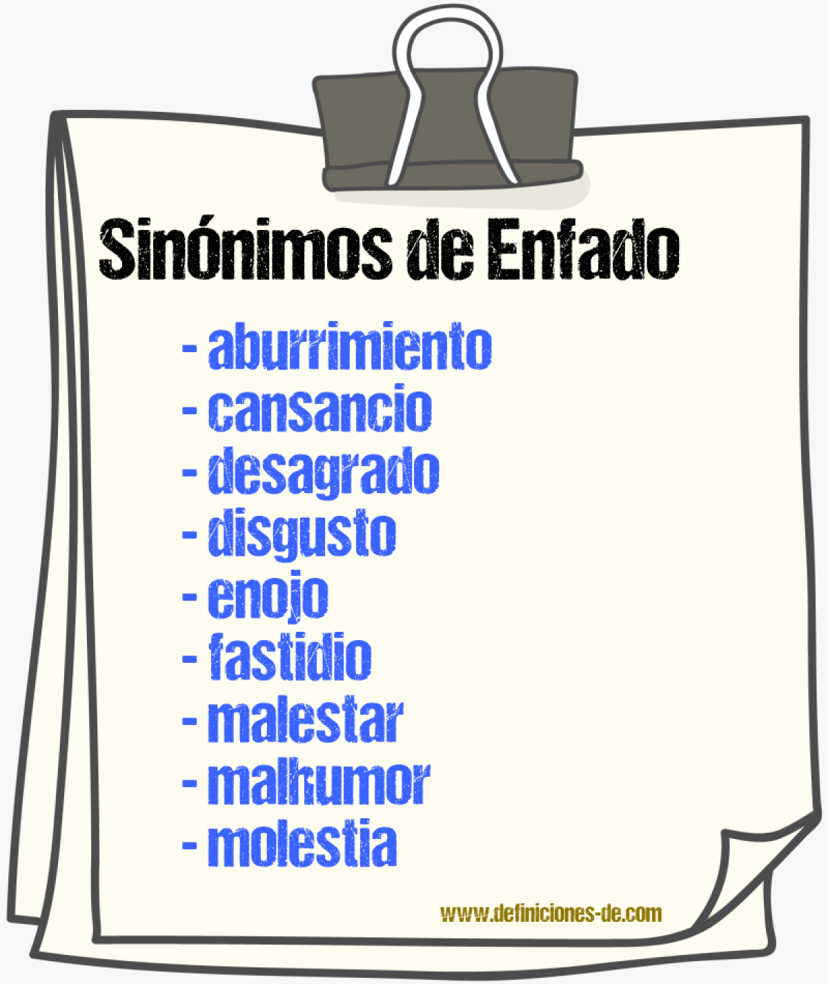 Sinnimos de enfado