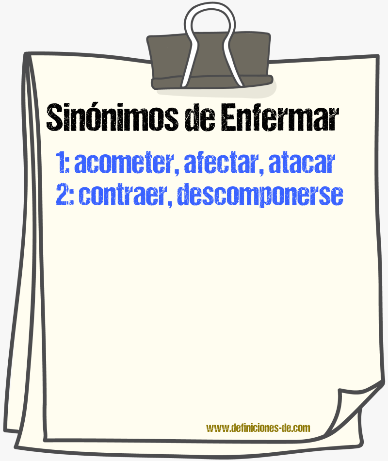 Sinnimos de enfermar