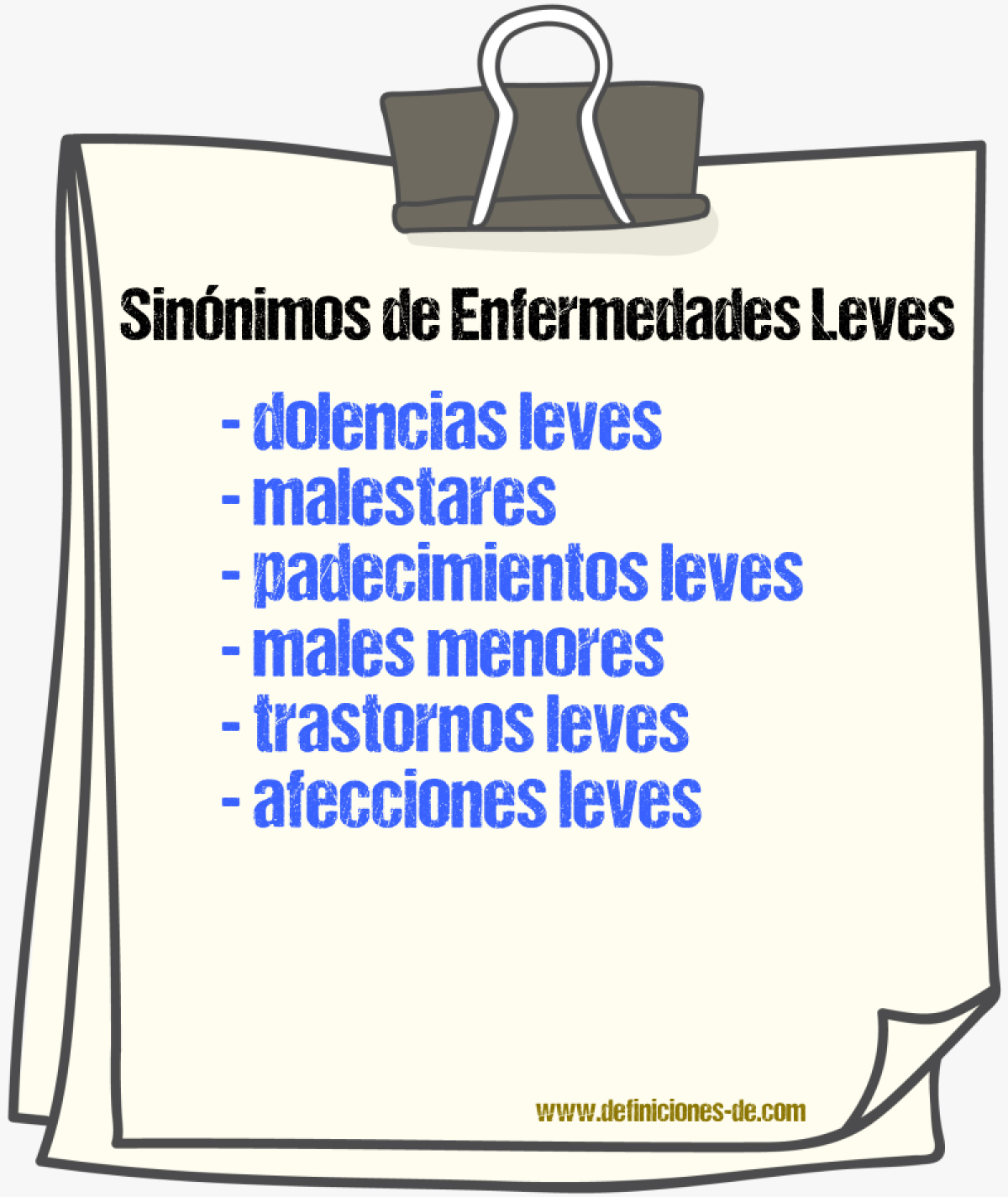 Sinónimos de enfermedades leves
