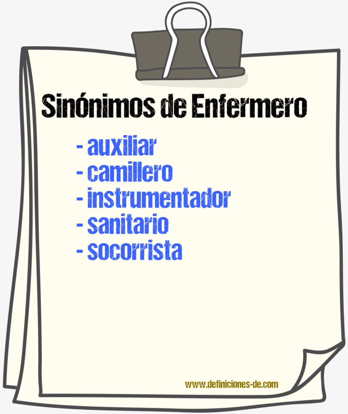 Sinnimos de enfermero